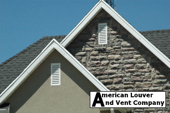 Rectangle gable vents in twin gable. White