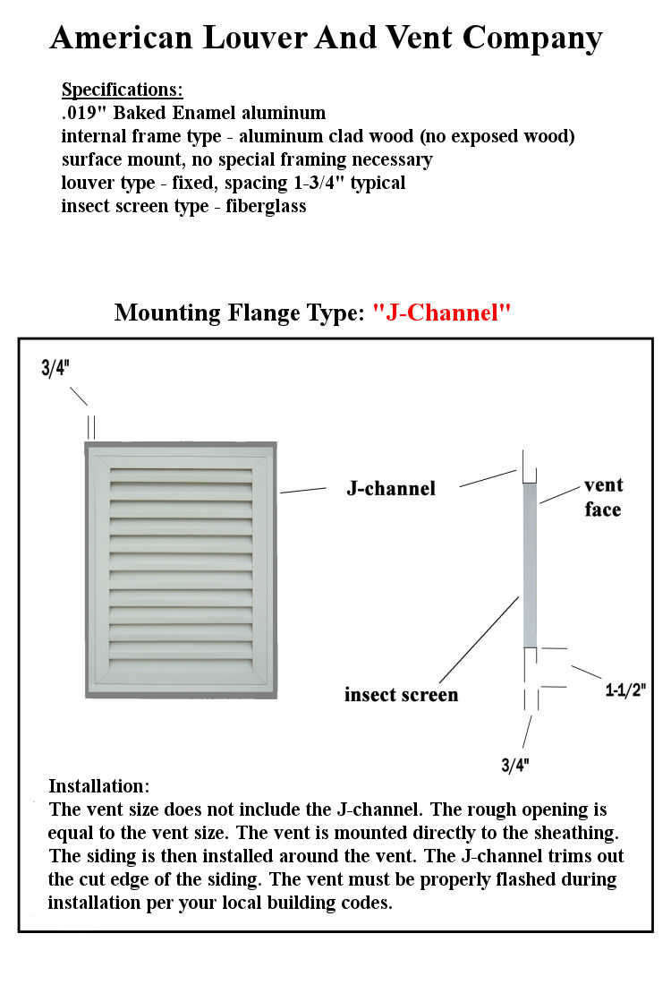 How To Install A Gable Vent Specifications: American Louver And Vent Company